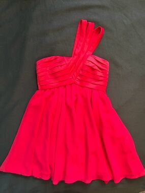 Minuet Hot Pink One-Shoulder Dress